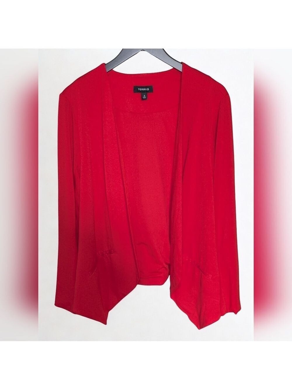 Torrid Red Open Front Blazer Sweater Size 2